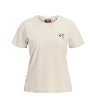 JXCARLY EMB REG FIT SS TEE JRS Feather Gray/CA